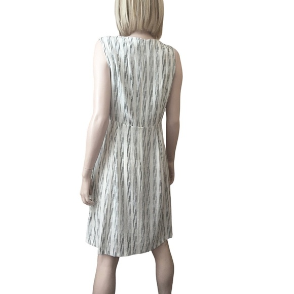 Calvin KLEIN Dress Rayon Blend Stripe Draped Pleated Ruffle Flounce Versatile - Picture 7 of 16